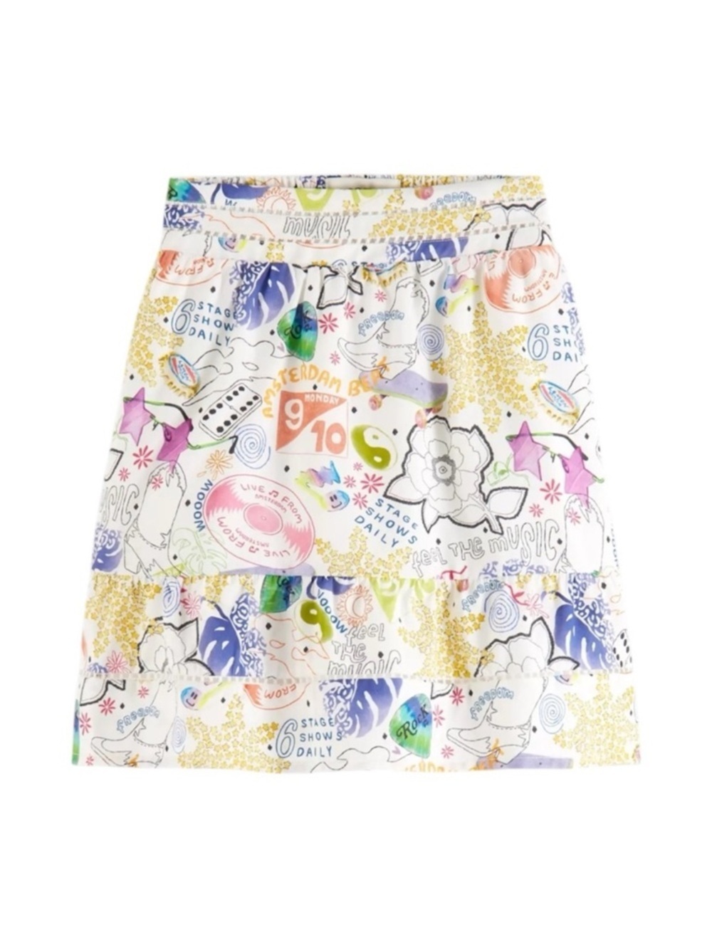 Scotch & Soda Girls Printed Mini Skirt Size 12 Multicolor